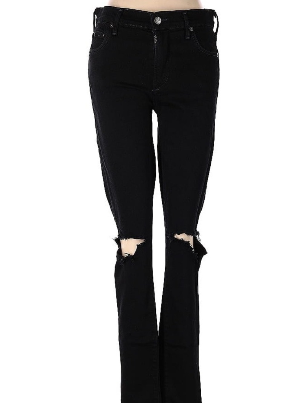 Citizens Of Humanity Black Bootleg Distressed Jeans, size 28